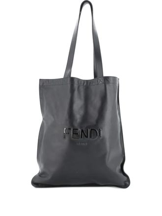 Fendi Pack Flat Shopper Leather Tall tote bag - Black