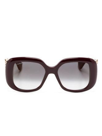 Cartier Zonnebril met oversized montuur - Rood