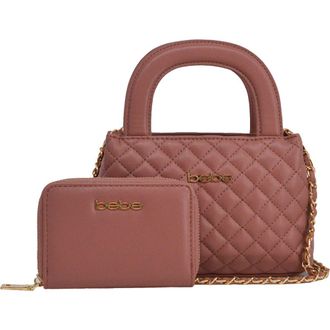 Bebe Sofie Small Satche with Matching Wallet in Dark Blush at Nordstrom Rack