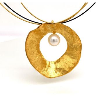 Esin Akan Sea & Moon Large Necklace, Sterling Silver with Gold Plate in Gold Plated at Nordstrom, Size 18