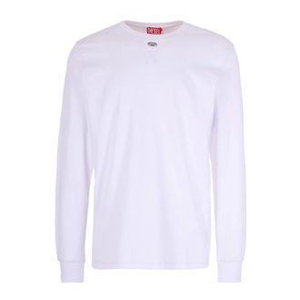 Diesel Long Sleeve Tops, male, White, Size: L Long Sleeve Tops