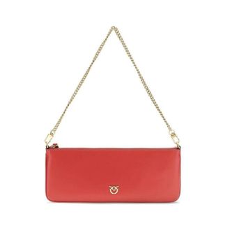 Pinko Borsa a spalla in pelle con tracolla a catena - - Bags - Donna - Rosso - ONE SIZE