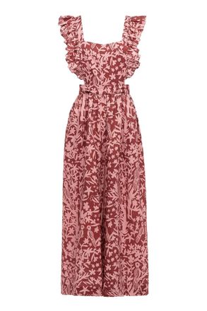 Carolina K Karen Jumpsuit In Rose Tan