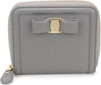 Ferragamo Gray Leather Wallet (Bi-Fold) (Pre-Owned)