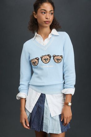 Rowing Blazers Cashmere Blend Plaid Bears Sweater