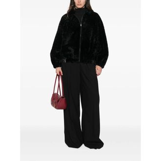 Simonetta Ravizza Shearling with Buckle Detail Jacket - Black