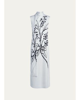 Diane Von F&uuml;rstenberg Saskia Draped Floral Silk Maxi Dress