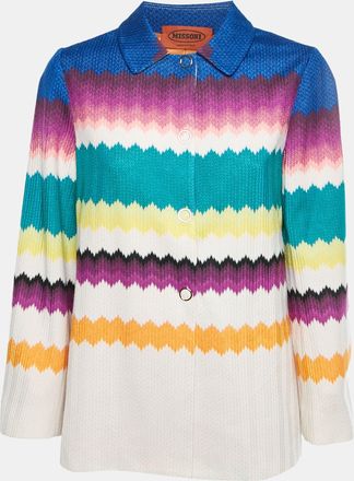 Missoni Multicolor Zig Zag Knit Button Front Jacket