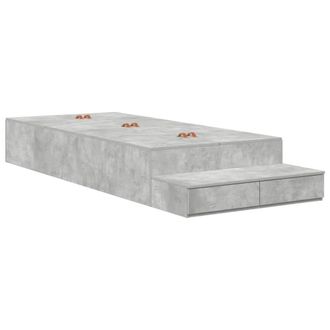 Berkfield Home Storage Bed Frame Concrete Grey 80x200 cm