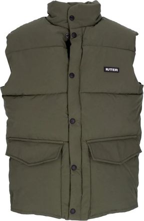 Iuter Leger Mouwloos Donsjack met Zakken - Heren - Bodywarmers - Groen - S - Polyester - Jassen