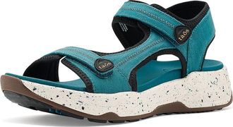 Taos Footwear Super Side Womens Sandals Teal Emboss : 10 M, Textile