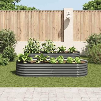 Berkfield Home Garden Raised Bed 240x80x44 cm Galvanised Steel Grey | Size: 240 x 80 x 44 cm