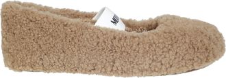 Moon Boot MB Shearling Ballerina Plush Elastic Strap Flats