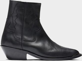 Represent Men & apos;s Michael Leather Zip-Up Western Ankle Boots