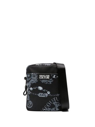 Versace Jeans Couture baroque-pattern print shoulder bag - men - Polyester/Polyester - OS - Black