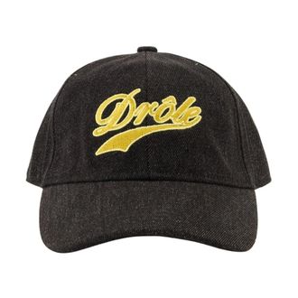 Dr&ocirc;le de Monsieur Drole Geborduurde Denim Pet - Heren - Petten - Zwart - ONE Size - Denim - Accessoires