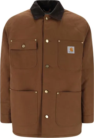 Carhartt Work in Progress Brown OG Chore Velvet-Collar Cotton Jacket