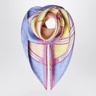 Gucci Pink/lilac printed jacquard silk scarf