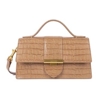 Lancaster Flap Handbag M Exo Ily - Dames - Handtassen - Beige - ONE Size - Leer - Tassen