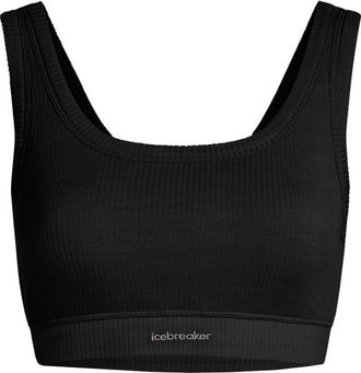 Icebreaker Merino Rib Lotus Bra Sport-BH f&uuml;r Damen | schwarz