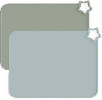 OEM Set Di 2 Tovagliette Antiscivolo In Silicone Per Neonati E Bambini Piccoli - Resistenti Alle Macchie E Facili Da Pulire - Set Bicolore Azzurro E Verde