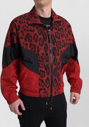 Dolce & Gabbana leopard-print nylon track jacket