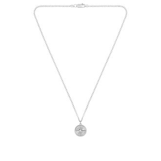 BOSS Silver-tone necklace with medallion pendant