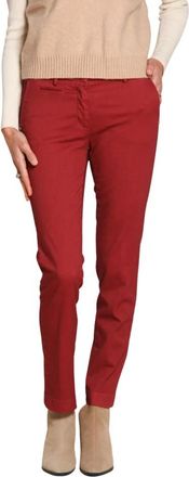 Mason's Bordeaux Slim Fit Chino Broek - Dames - Chinos - Rood - XL - Katoen - Broeken