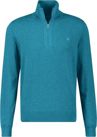 Lerros Strickpullover LERROS Flachstrick-Troyer in Grossen Gr&ouml;ssen, Herren, Gr. 4XL, swedish blau melange, 100% Baumwolle, ohne Ausschnitt, Pullover Strickpu