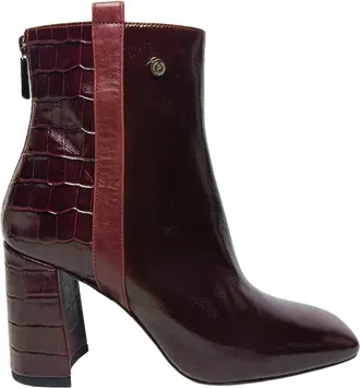 Pollini Nappa laarzen en enkellaarsjes - Dames - Laarzen met Hak - Rood - 40 EU - Leer - Schoenen