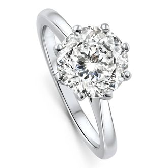 Pompeii3 Certified 3Ct Portuguese Cut Diamond Engagement Ring 14k White Gold Lab Grown