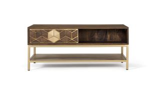 Giner&Colomer Mesa de centro de madera de mango y metal