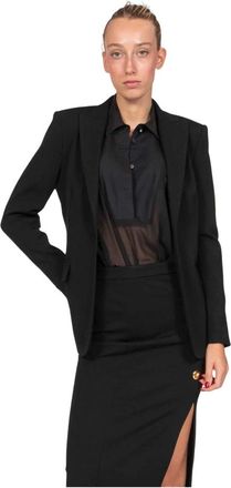 Pinko Pinko, Dames, Jassen, Zwart, Maat: 2XS Leer