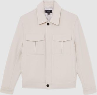 Reiss Wool Blend Twin Pocket Zipped Jacket, Xxl