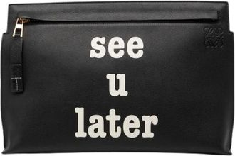 Loewe Pre-owned Clutches, female, Black, Size: ONE SIZE Pre-owned Leather Clutch