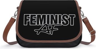 Generic Feminist Leather Crossbody Bags for Women Messenger Handbag Purse Shoulder Bag