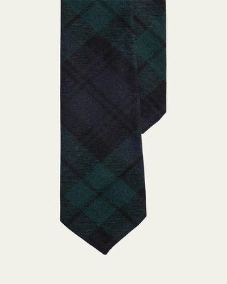Ralph Lauren Purple Label Mens Cashmere Black Watch Tartan Plaid Tie