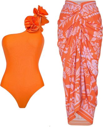 Generic Womens One Piece Swimsuit, Womens Sexy One-Piece with Printed Swimsuit, Long Skirt Set, Bikini Set, Boho Swimsuits, Beach Holiday, Swimsuit with Beach