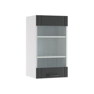 Vicco Armario De Cocina Con Vidrio Fame-line, Antracita Casa De Campo, 40 Cm