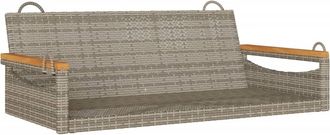 vidaXL Banco Columpio De Rat&aacute;n Sint&eacute;tico Gris 109x62x40 Cm Vidaxl