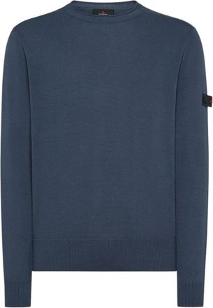 Peuterey Blauwe Crewneck Trui Caliper 01 - Heren - Ronde hals truien - Blauw - XL - Katoen - Truien & Vesten