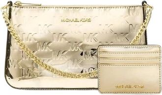 Michael Kors Clutches, female, Yellow, Size: ONE SIZE Canvas Clutch Bag with Embellished Detailing