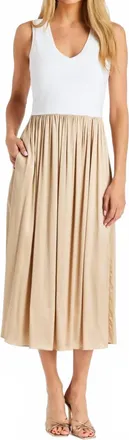 Drew Alessandra Midi Dress In Beige