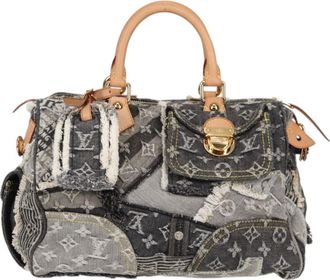 Louis Vuitton Speedy 30 Grey Denim - Jeans Handbag (Pre-Owned)
