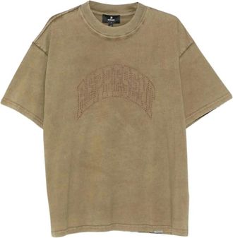 Represent T-shirt met versiering - Heren - T-shirts - Groen - S - Katoen - Tops