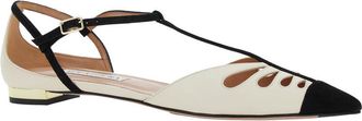 Aquazzura Womens White Ballet Shoes With Cut-Out Detail Leather Ballerina