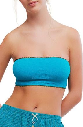 Free People Intimately FP Sweet Point Seamless Bandeau Bra in Largo Teal Combo at Nordstrom, Size Large/x-Large