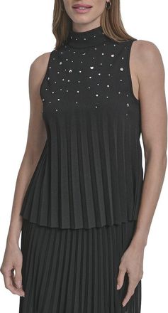 DKNY Dkny Scuba Crepe Stud Top