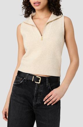 French Connection Marley Half Zip Rib Sweater Vest in Oatmeal Melange at Nordstrom, Size X-Large