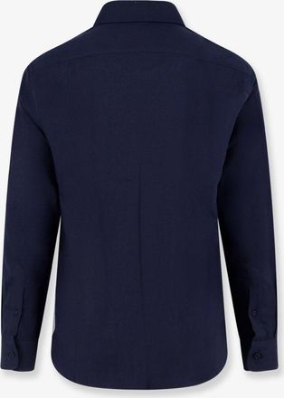 Brunello Cucinelli Mens Shirt Cotton-Lyocell Blue